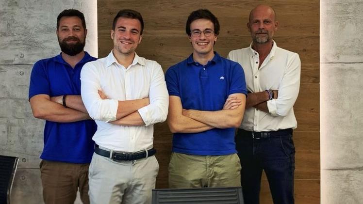 I soci di Ingegneria Italia: da sinistra Marco Ruocco, Mattia Alberti, Antonino Giacobbe e Alvise MoriL’interno della sede della società