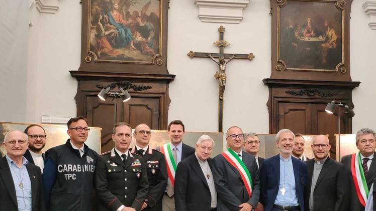 La cerimonia ufficiale  ieri a Torino per la riconsegna dei dipinti ritrovati