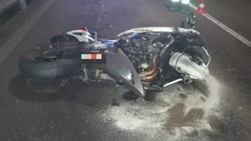 La moto dopo l'incidente ad Agnosine