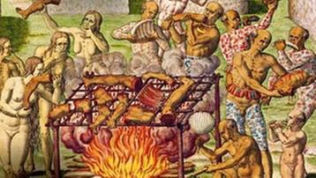 Un  pasto cannibale come era rappresentato anticamente