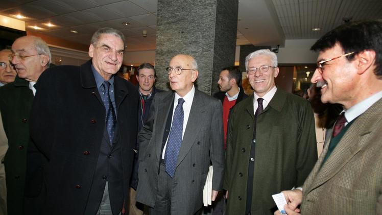 A Brescia il futuro presidente della Repubblica con Mino Martinazzoli, Paolo Corsini e Claudio Bragaglio