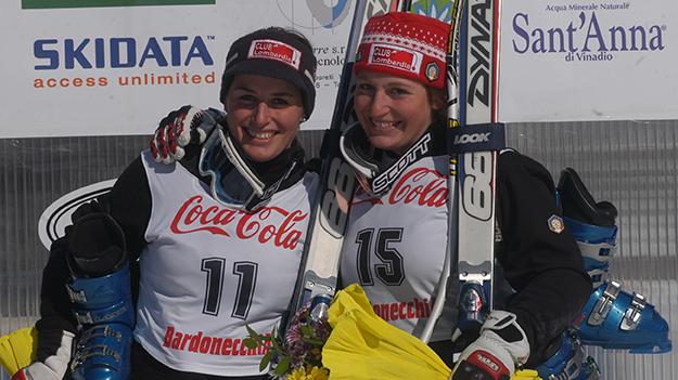 Campionesse di sci: Nadia  Fanchini, 37 anni, con la sorella Elena, scomparsa prematuramente l'8 febbraio 2023