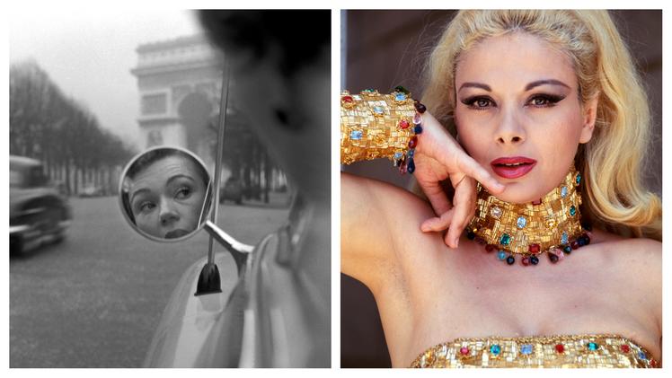 A sinistra uno scatto di Federico Garolla, Sophie Malgà dal reportage  "La giornata di una mannequin"  - a destra una splendida Sandra Milo fotografata da Chiara Samugheo nel 1960