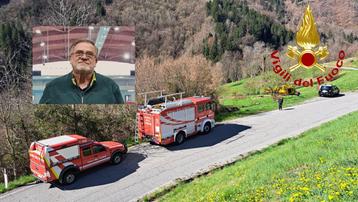Nel riquadro Stefano Martinelli, il 65enne morto a Lozio dopo essere caduto da un albero