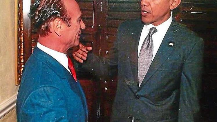 Nino Pernetti con un ospite famoso: Barak Obama