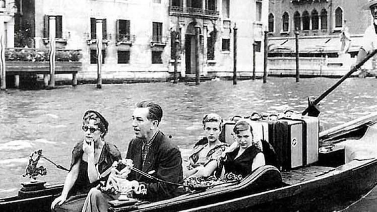 Walt Disney con la famiglia a Venezia negli anni Quaranta