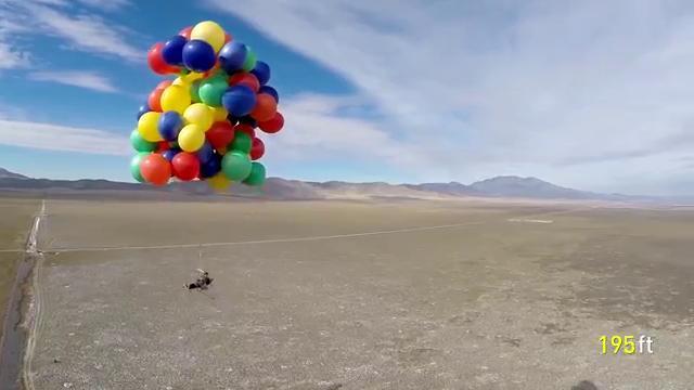 A 2.400 metri d'altezza con 90 palloncini: la sfida di Erik come in Up