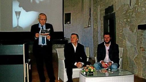 Giuliano Gozio, Gian Arturo Rota e Marco Bolasco durante la presentazione