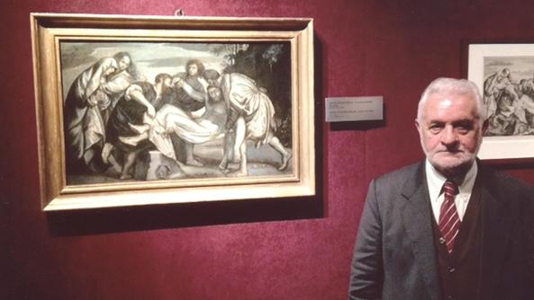 Francesco Rossini e la «Deposizione del Cristo nel Sepolcro», nella sala espositiva (sezione: tema religioso) delle Scuderie Imperiali