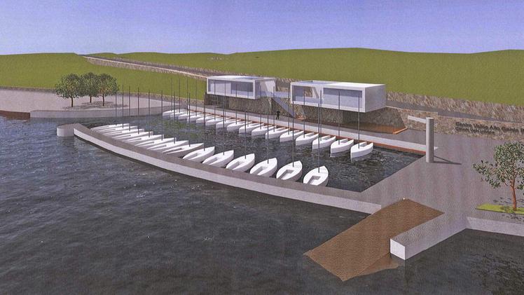 Il rendering del nuovo porto per 80 posti barca che verrà realizzato a Limone