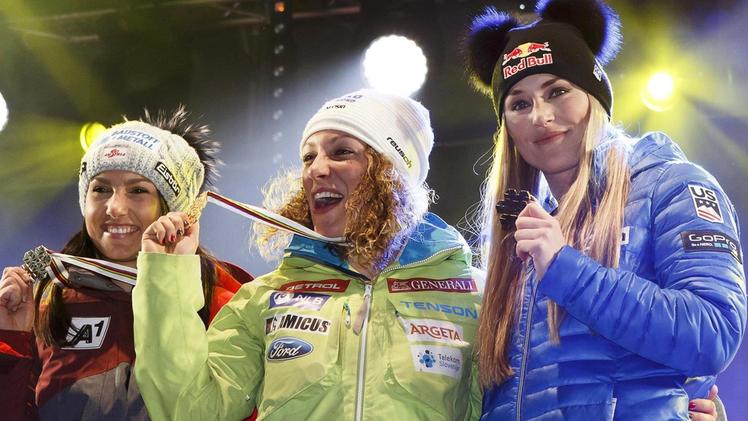 Elena Fanchini in azione sulle nevi svizzere: una gara deludente per la campionessa di MontecampioneVenier, Stuhec e Vonn: il podio della libera mondiale di Saint Moritz