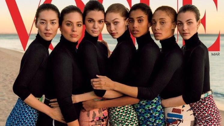 La copertina di marzo di Vogue Usa: ultima a destra Vittoria CerettiVittoria Ceretti, 19 anni, è nata Inzino ed è una delle top model più pagate al mondo