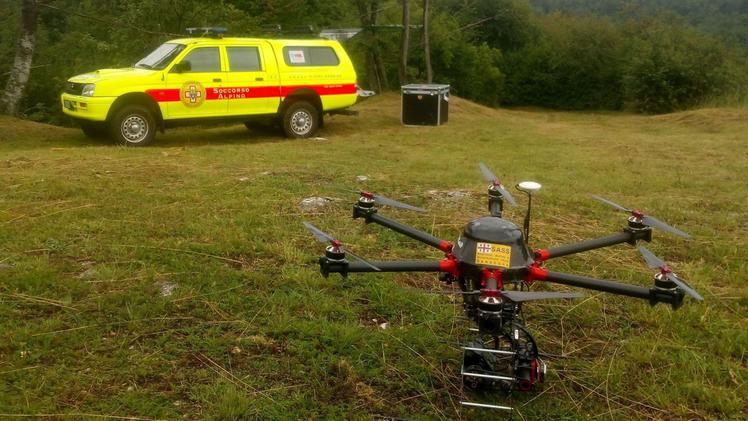Il drone utilizzato per le ricerche di Iuschra  e portato dalla Sardegna 