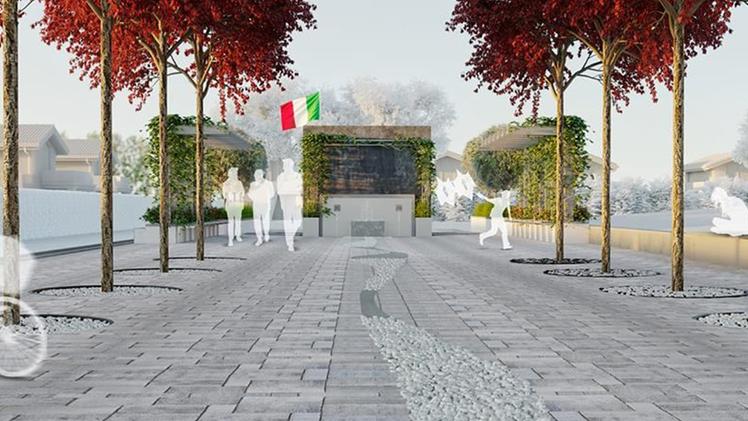 Una simulazione della nuova piazza Guarisco di Visano