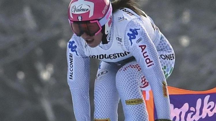 Tutta la grinta di Nadia Fanchini, 32 anni: in Trentino ha conquistato il 4° titolo italiano in discesa libera