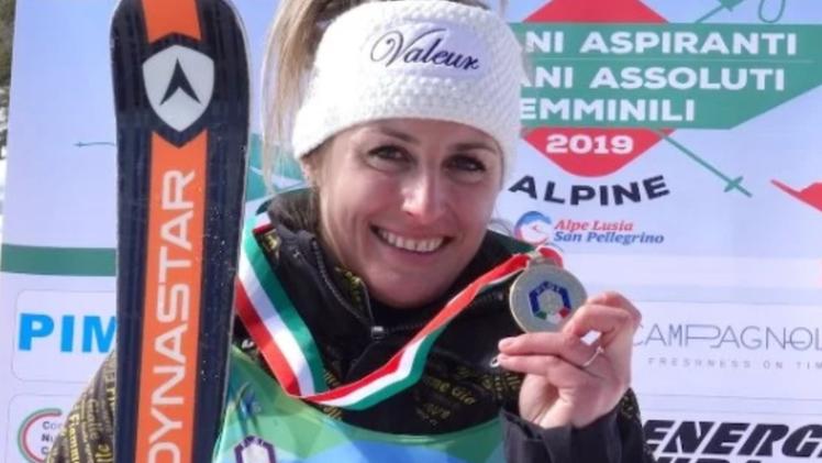 Nadia Fanchini, 32 anni, con l’oro vinto in supergigante