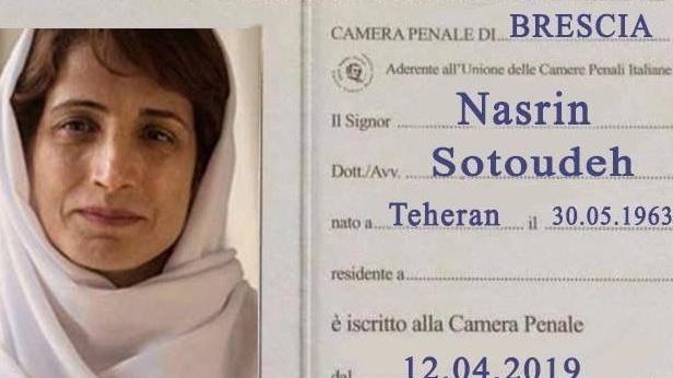 L’iscrizone alla Camera Penale di Brescia di Nasrin Sotoudeh