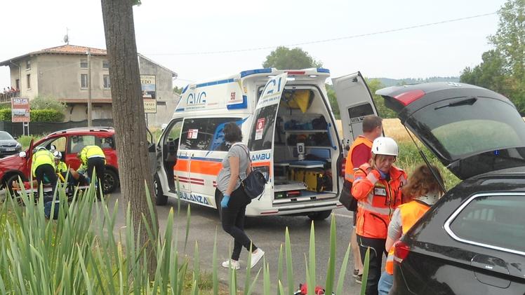 I soccorsi a Manerba dopo l’incidente di ieri mattina sulla Provinciale