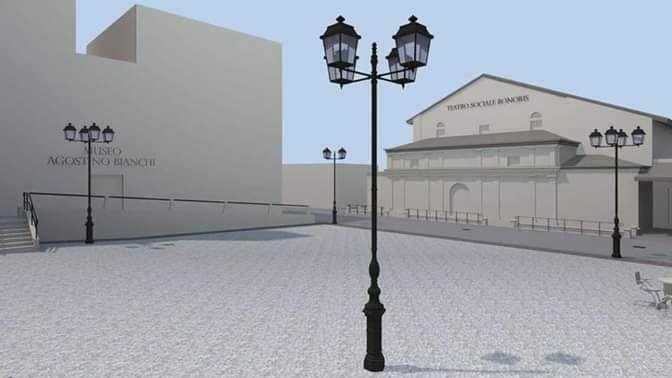 In una simulazione al computer il futuro aspetto di piazza Teatro: il restyling sarà al centro di un attenta valutazione da parte della Giunta 