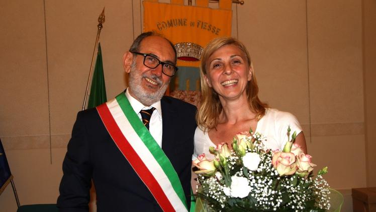 Il neo sindaco Sergio Cavallini con Chiara Pillitteri