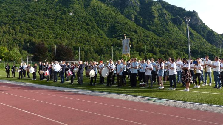 Il concerto collettivo nel Centro sportivo di Lodrino