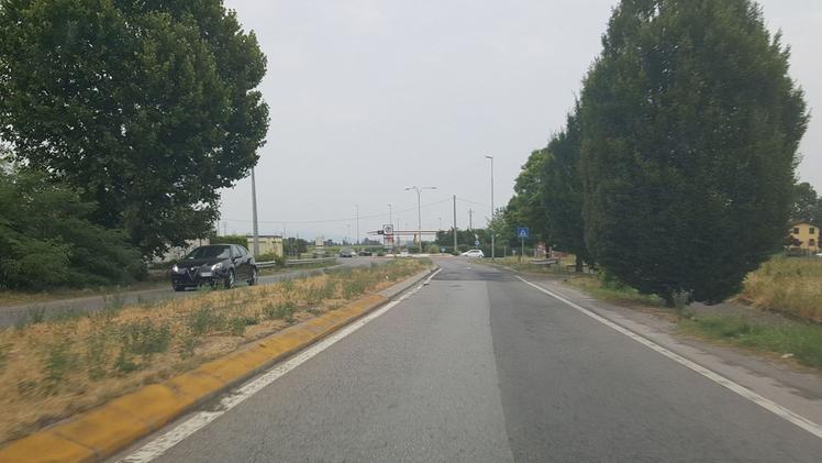 Le condizioni dell’asfalto della importante arteria stradaleUn altro tratto della via che collega il paese al casello della BreBeMi