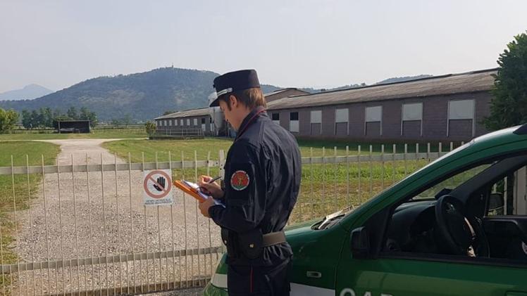I carabinieri forestali davanti all’allevamento dell’orrore