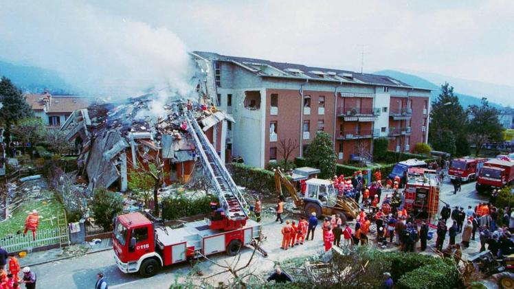 L’immagine della devastazione della palazzina di Bovezzo causata dall’esplosione del gas