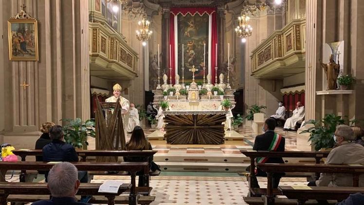L’arcivescovo di Milano ha celebrato ieri la messa a Concesio Nella parrocchiale si sono dovute rispettare le misure anti-contagio