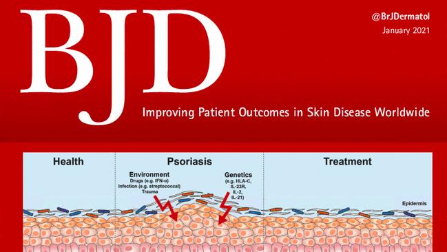 British Journal of dermatology, copertina di gennaio 2021
