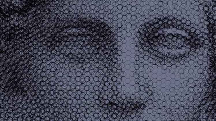 Giorgio Tentolini: #artemide Efesia 2, 100x100 cm, reti intagliate sovrapposte