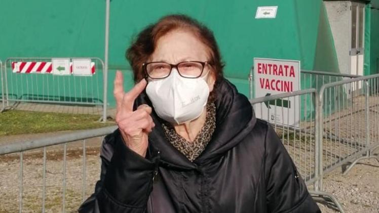 Melina Sorriso, insegnante in pensione, vaccinata a Roccafranca