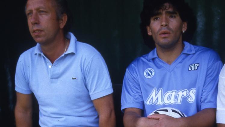 Ottavio Bianchi, 77 anni, con il compianto Diego Armando Maradona ai tempi del Napoli. Insieme hanno vinto scudetto, Coppa Italia e Coppa Uefa