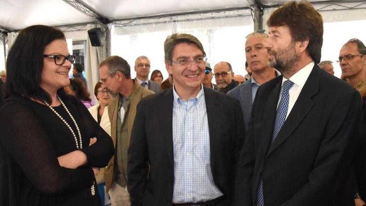 Monica Ferrata con il sindaco Del Bono e il ministro Franceschini