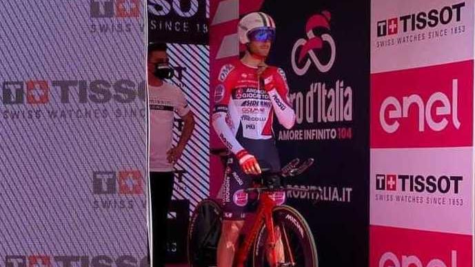 Filippo Tagliani: il corridore bresciano è stato il primo ad affrontare la cronometro individuale che ha aperto il Giro