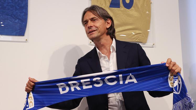 Filippo Inzaghi nella sede del Brescia Calcio