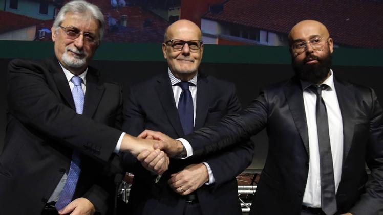 Renato Barbieri, Tonino Fornari e Marco Bonetti ai vertici della Banca Valsabbina con quartier generale a Brescia