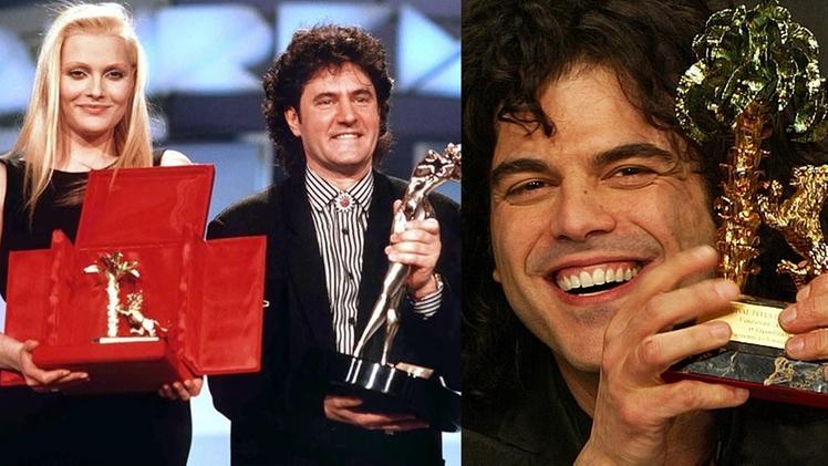 1989: Fausto Leali posa sorridente insieme ad Anna Oxa. Hanno appena vinto il Festival di Sanremo cantando «Ti lascerò». 2005: Francesco Renga alza il trofeo vinto grazie al primo posto conquistato con «Angelo»