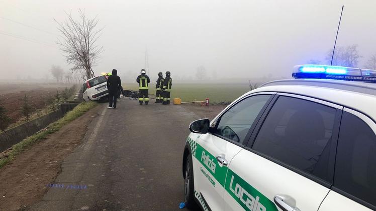 La scena dell’incidente accaduto di prima mattina il 26 gennaio in via Francesca a Cologne