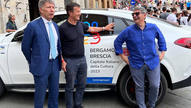 Emilio Del Bono e Giorgio Gori con il sindaco di Siena Luigi Di Mossi