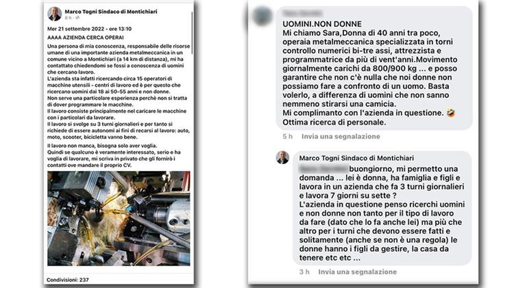 Il post del sindaco di Montichiari che su Facebook ha scatenato la polemica