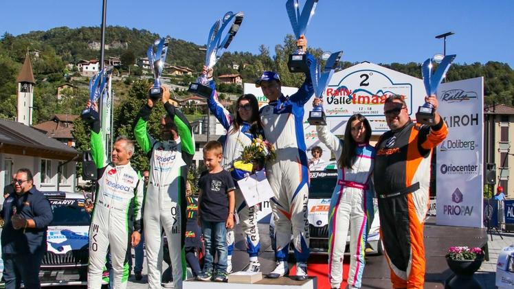 Il podio del 2° Rally Valle Imagna: la coppia Mabellini-Lenzi sul gradino più alto