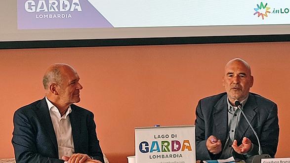 Il presidente del Consorzio  Massimo Ghidelli con Giordano Bruno Guerri