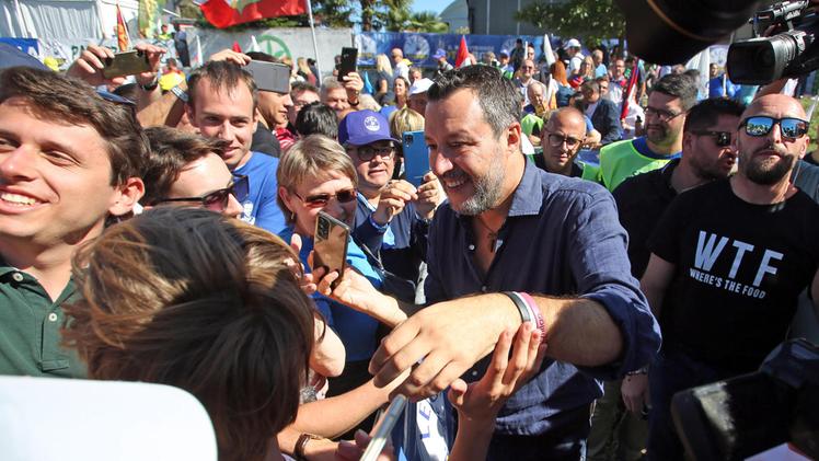 Matteo Salvini al raduno della Lega a Pontida